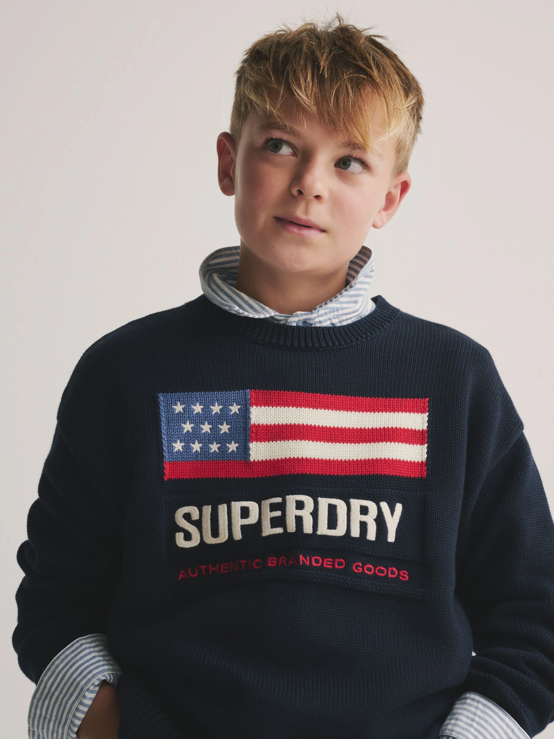 Marineblauw - Superdry gebreide trui