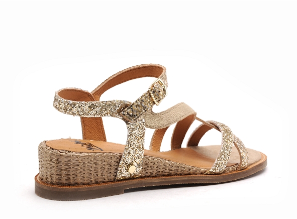 Mamzelle nu pieds plats femme  or