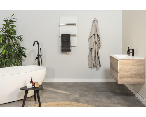 EUROM Sani 600 infraroodstraler, 115 x 46,5 cm, wit, 600 W, met wifi en 2 handdoekrekken