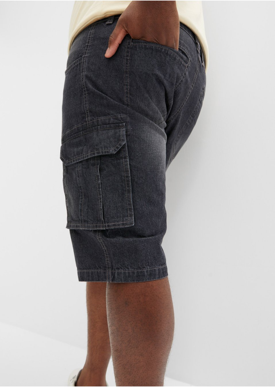 Bermuda en jean cargo, Loose Fit