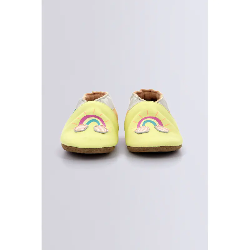 Kickbaby rainbo Jaune CHAUSSONS Cuir Bébé