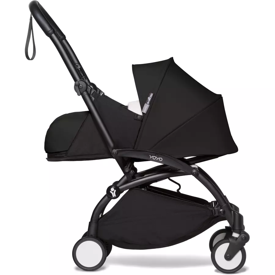 BABYZEN Kinderwagen YOYO2 0+ Black mit Neugeborenenaufsatz und Textilset Black