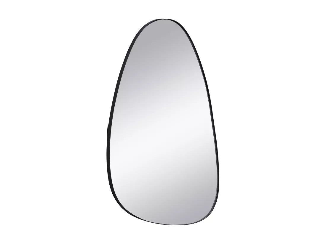 Miroir organique en métal - L. 72 x H. 35 cm - Noir - MANAROLA