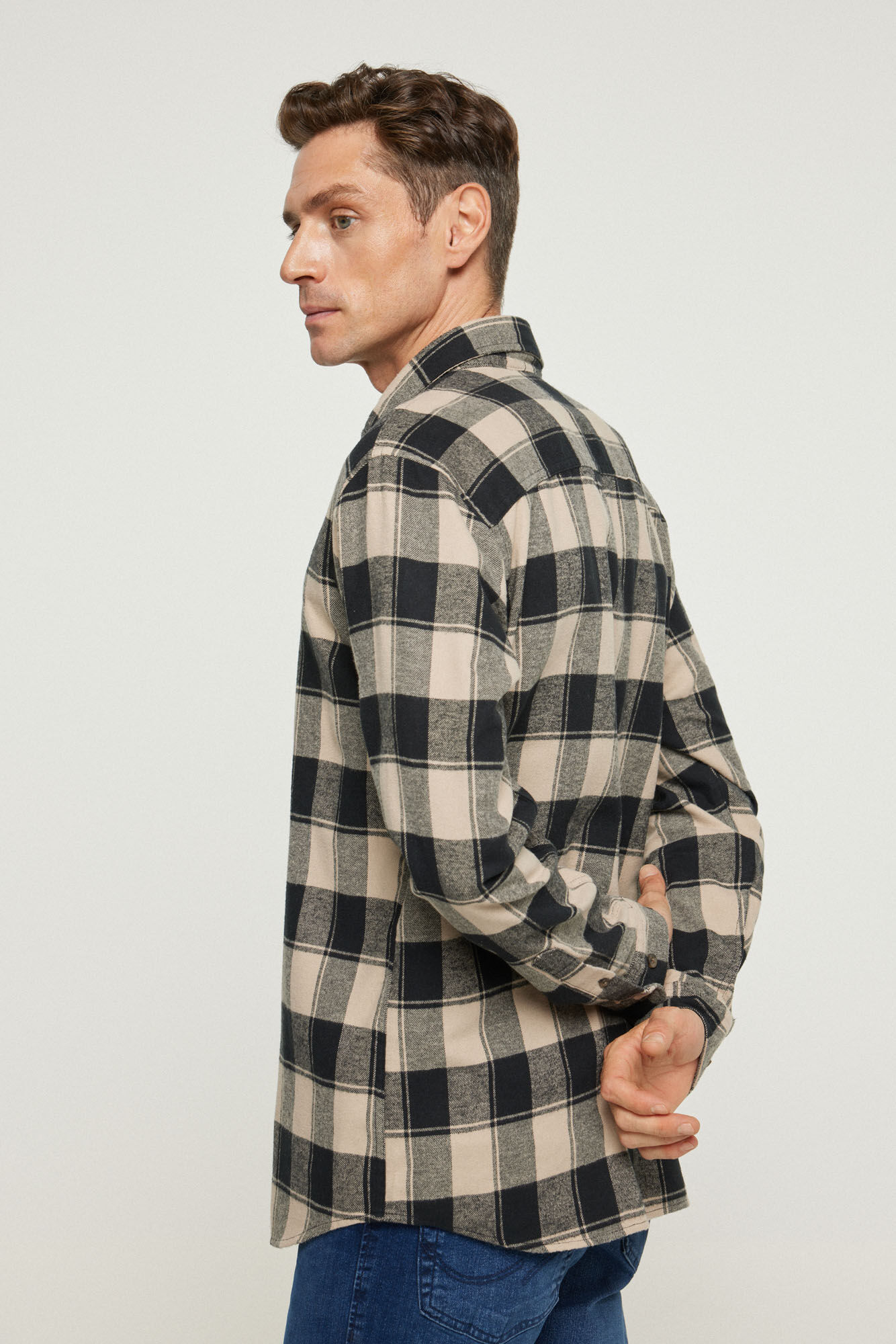 Camisa xadrez de sarja