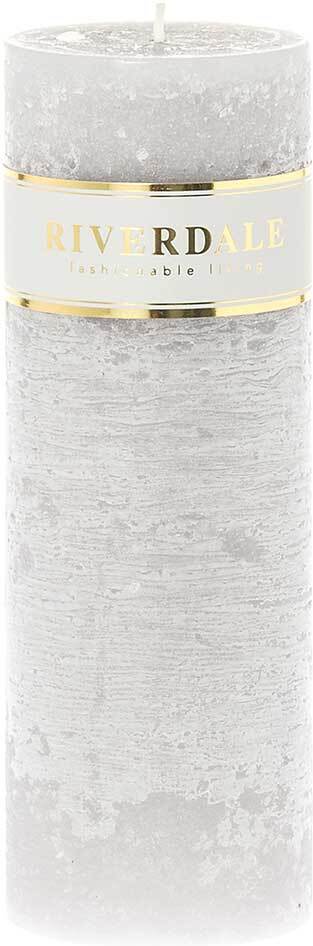 Riverdale stompkaars Pillar grijs 90 uur D 7 H 20 cm