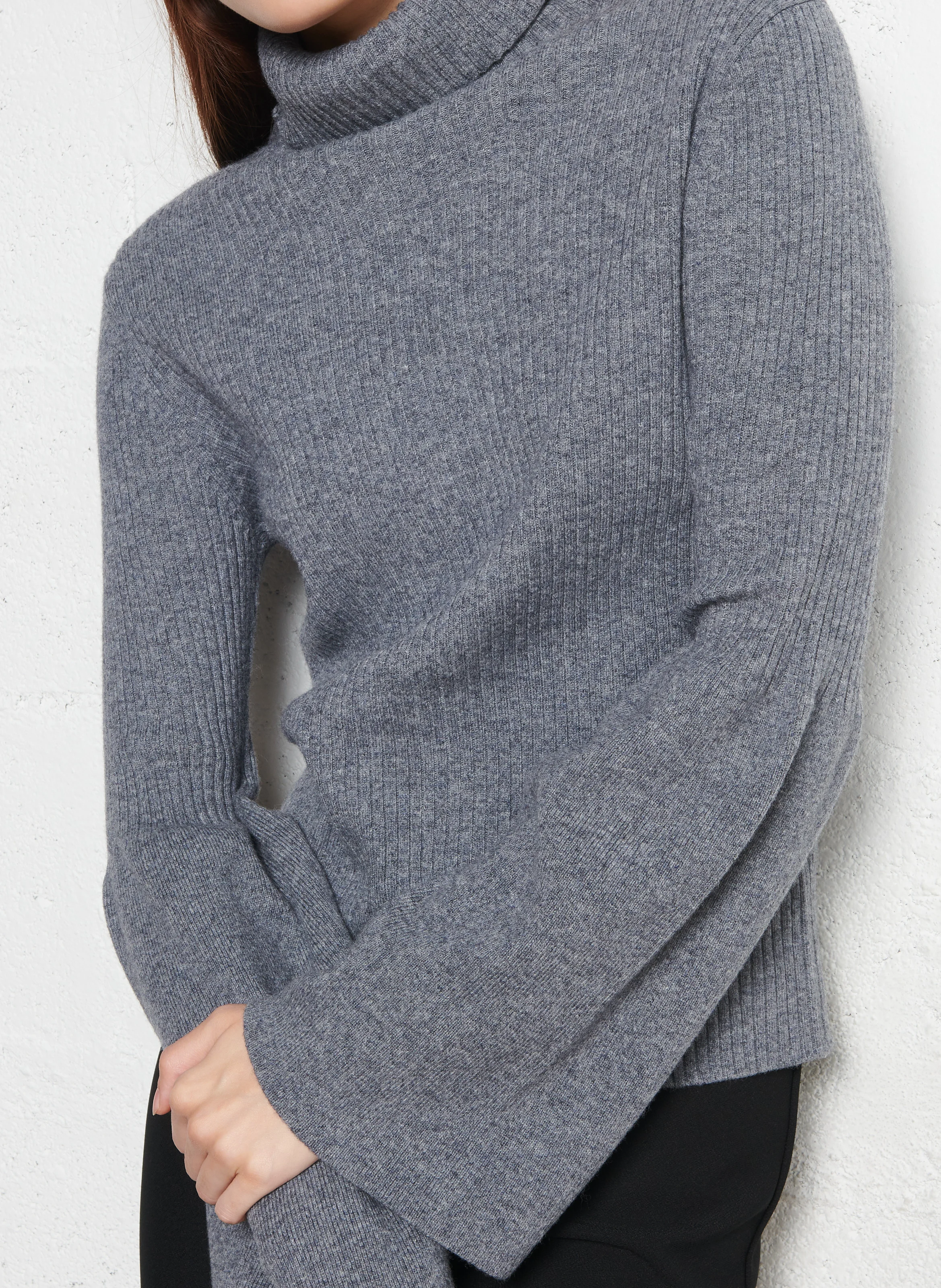 ALFA - Pull col roulé en laine | Noir