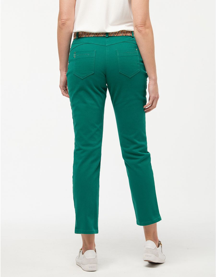 Jean slim coton vert
