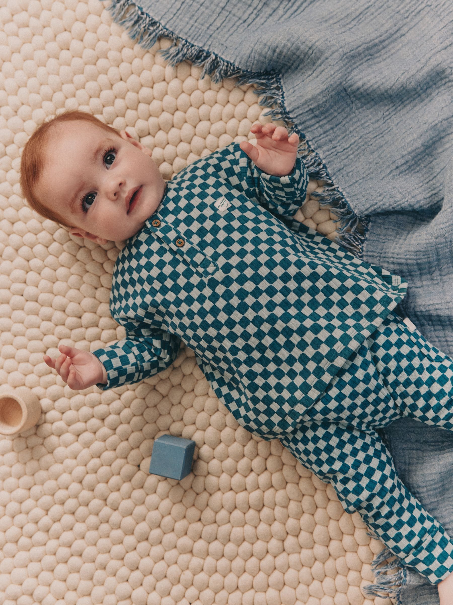 Groen met dambordprint - Top en Leggings 2 -delige Babyset (0mnd-3jr)
