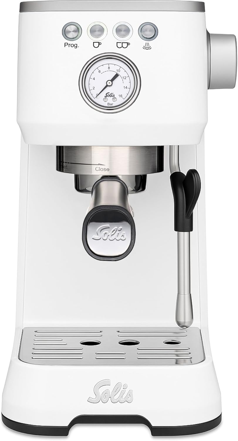 Solis Barista Perfetta Plus weiß (Typ 1170), Siebträgermaschine, 1,7 Liter, Kaffeemaschine, Kaffeeautomat