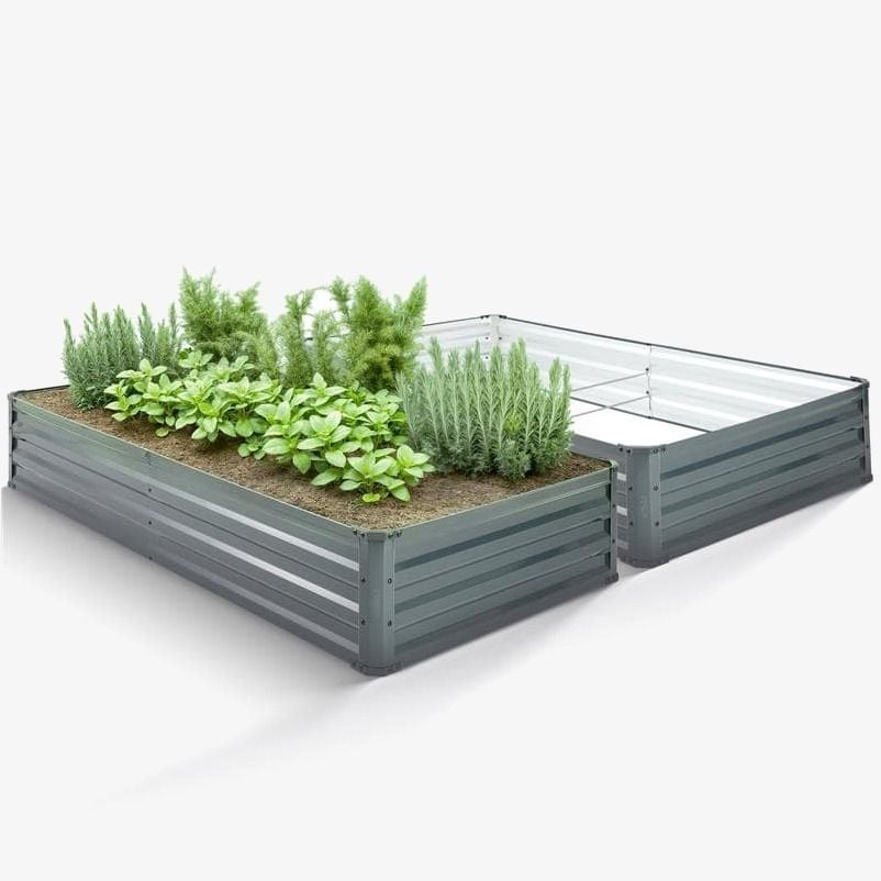 2x Metall Hochbeet 180 x 90 x 30 cm