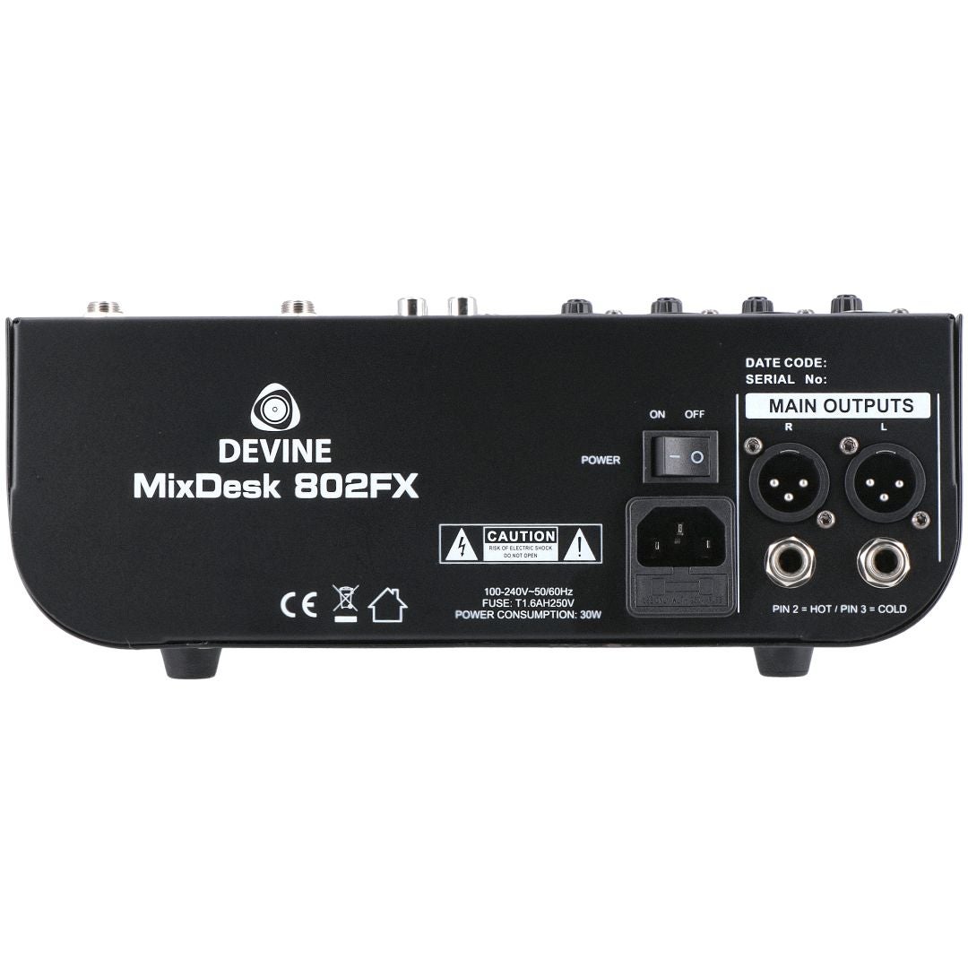 Devine MixDesk 802FX 8-kanaals mixer met FX