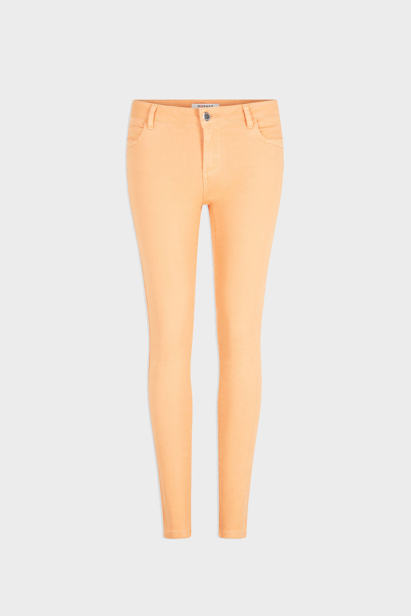 Vaquero skinny cintura baixa - Naranja
