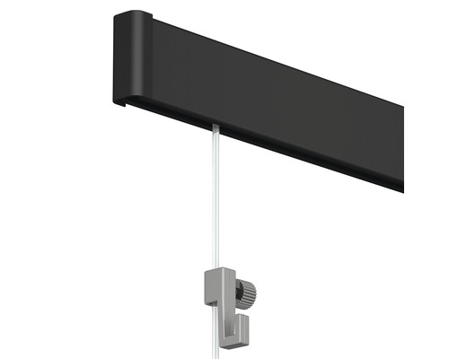 Schilderijrail All-In-One Click Rail 2 m zwart