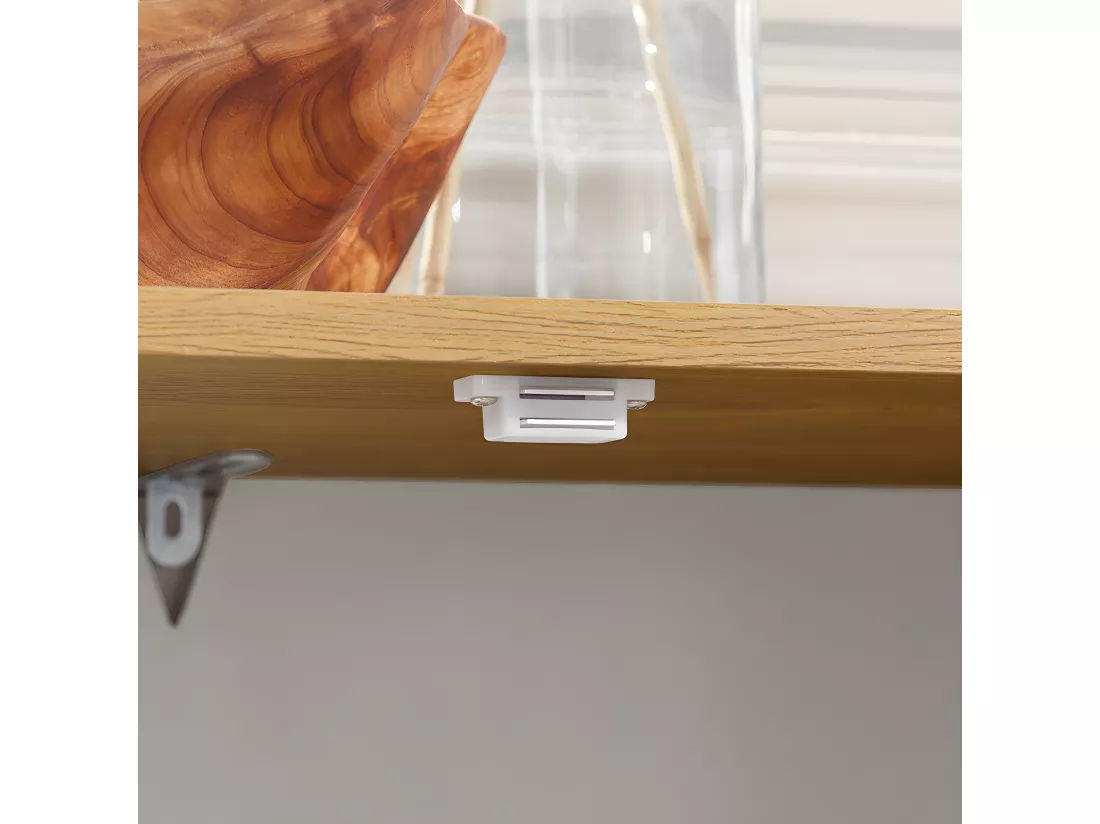 Meuble Bas Placard De Rangement Armoire Meuble De Salle De Bain Avec 2 Portes Persiennes, BZr41-w