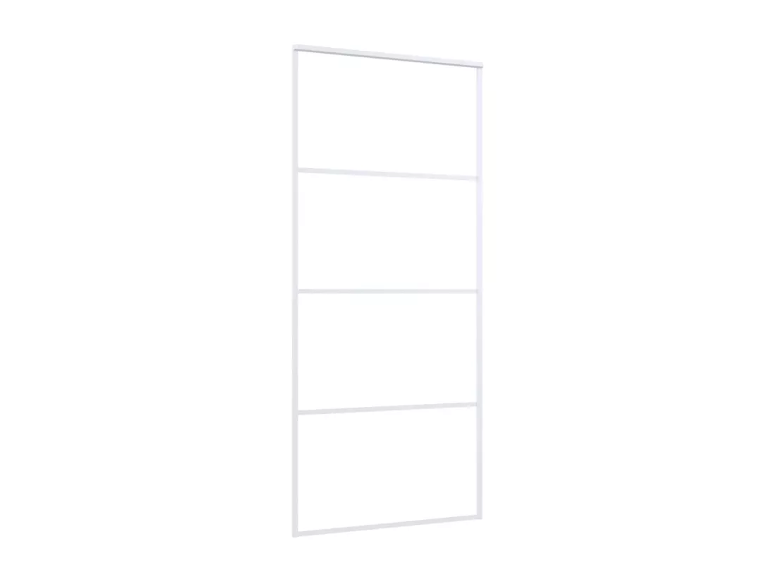 Porte coulissante Verre ESG et aluminium 90x205 cm Blanc