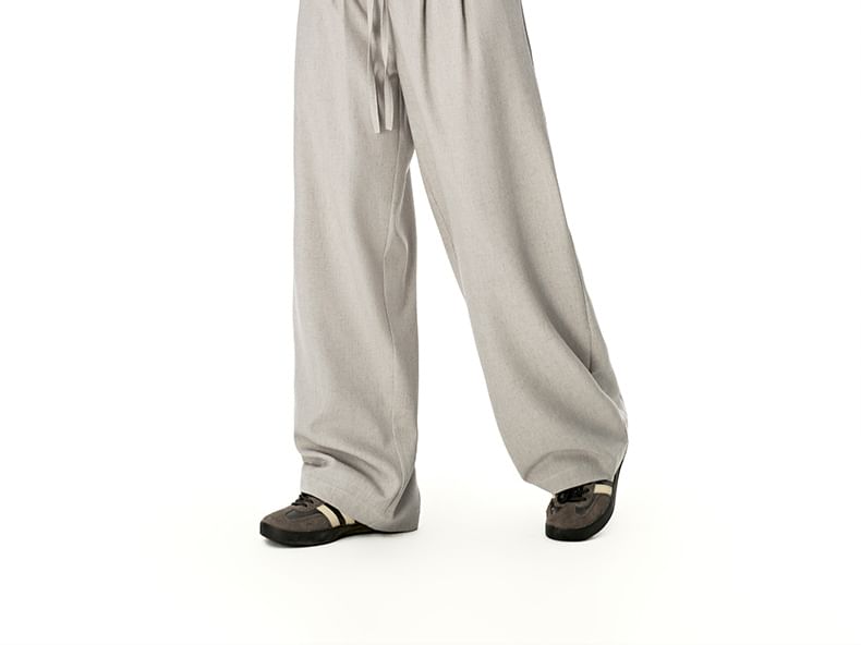 Newin - Losse linnen broek met rechte pijpen