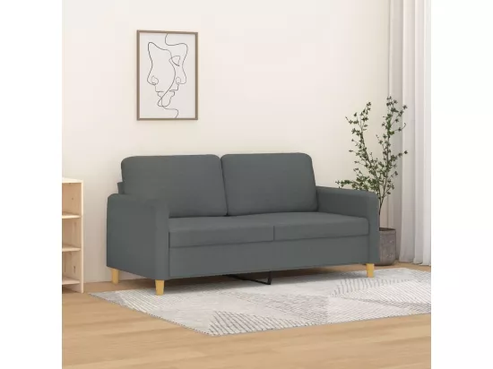 Canapé à 2 places Gris foncé 140 cm Tissu