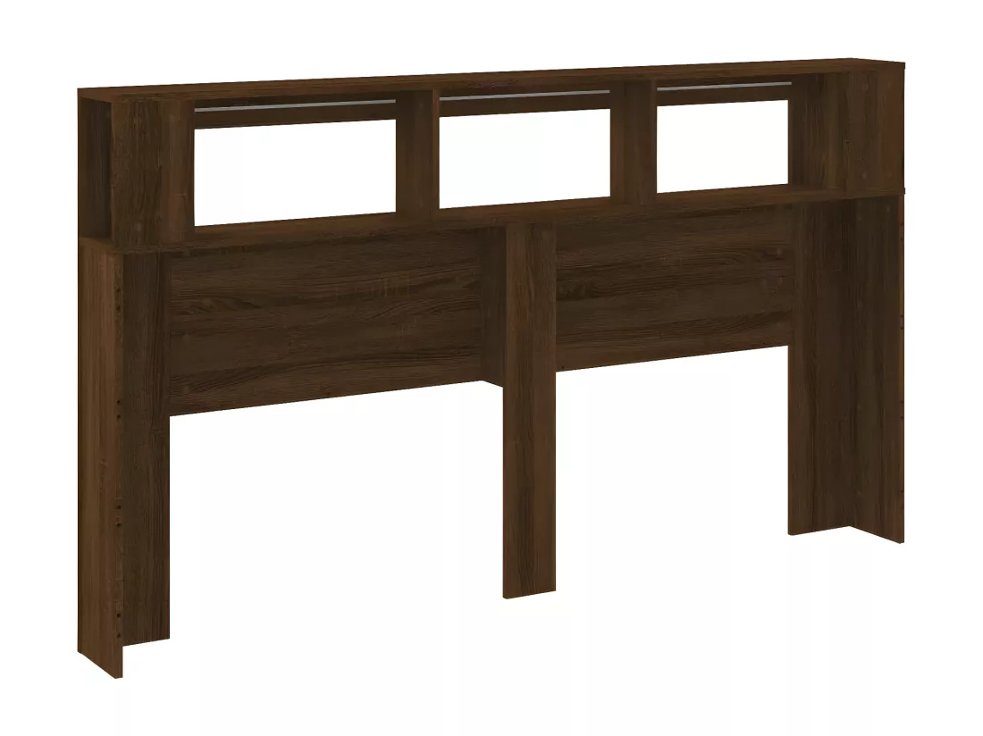 Tête de lit à LED chêne marron 180x18,5x103,5cm bois ingénierie