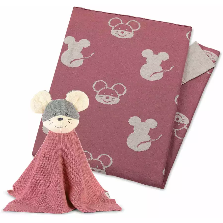 Sterntaler Strick Schmuse-Set Maus Mabel 2er Set altrosa