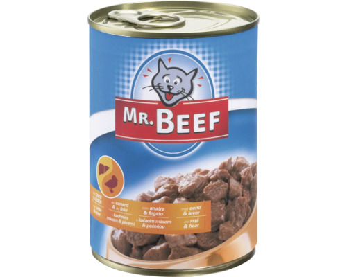 MR. BEEF natvoer voor katten, eend en lever, 400 g