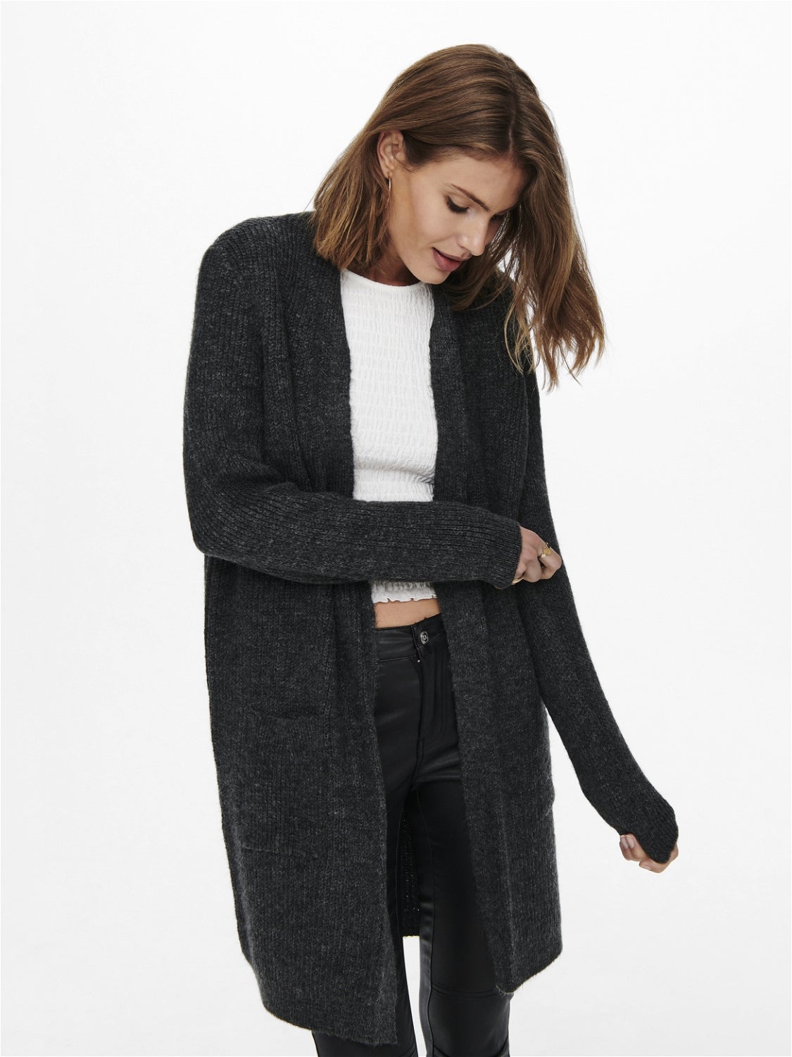 ONLJADE Strickjacke Dark Grey Melange