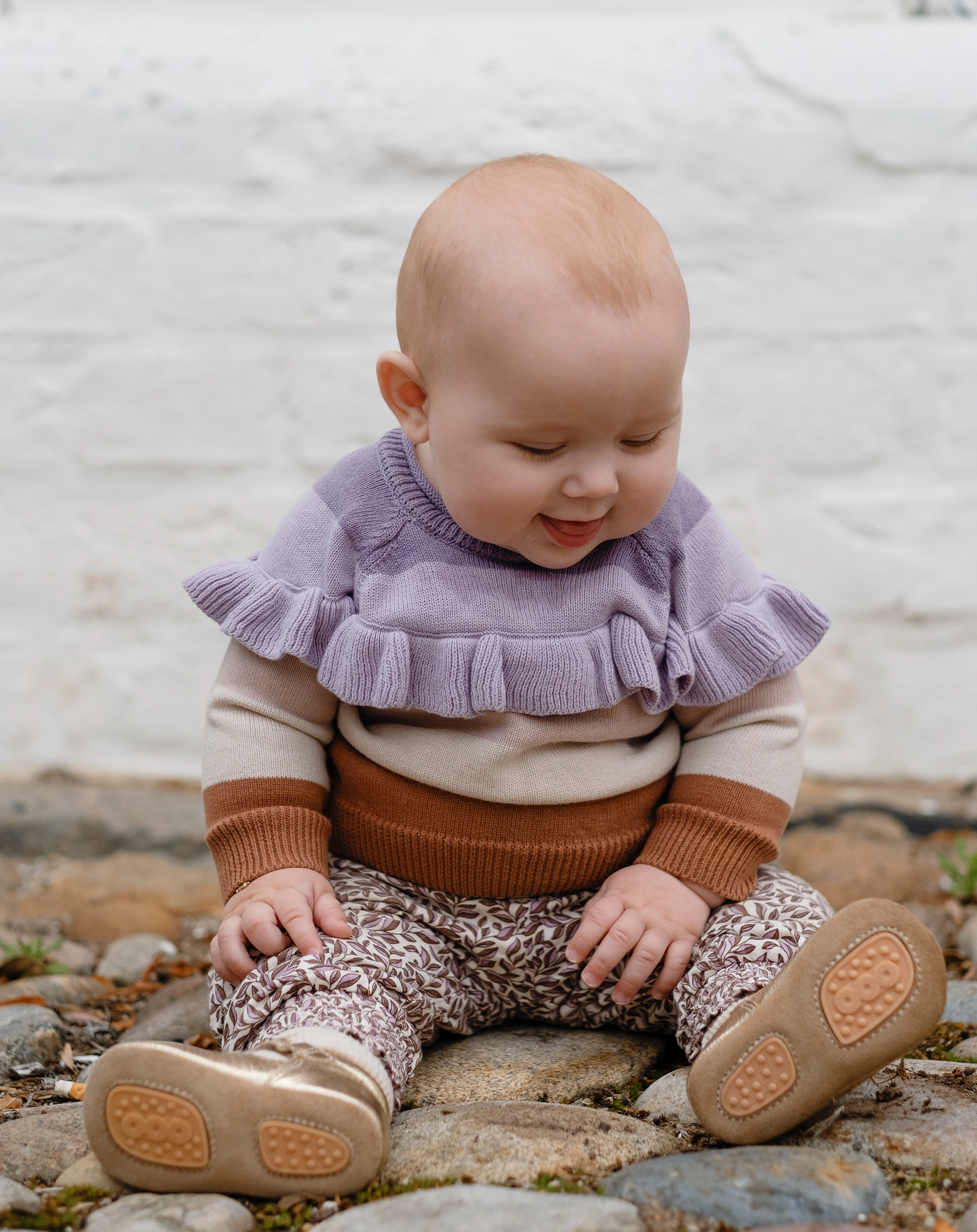 Strick-Pullover PAWI gestreift in lavender