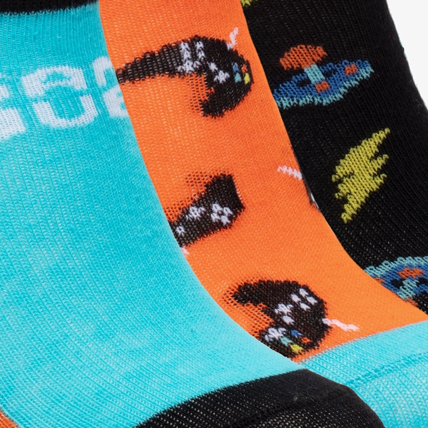 3 paar kinder sneakersokken game print