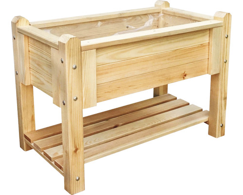 Verhoogd tuinbed op palen, kinder verhoogd tuinbed promadino Bruno 70 x 40 x 50 cm naturel