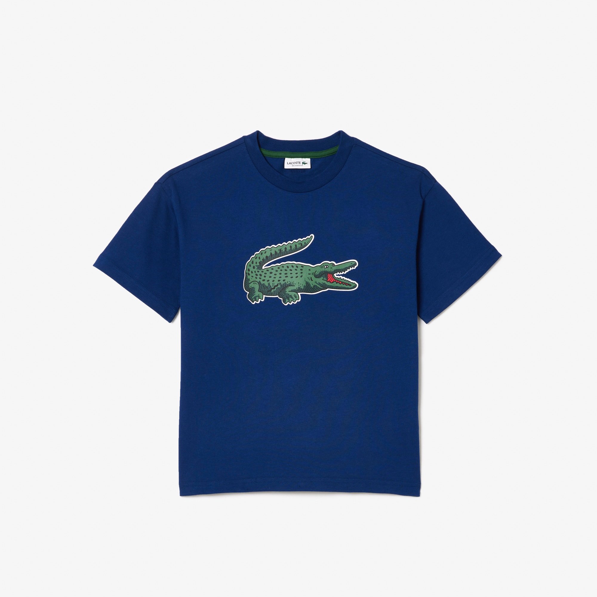 T-shirt avec imprimé graphique en coton T-Shirts & Chemises - Bleu - Lacoste - Enfant