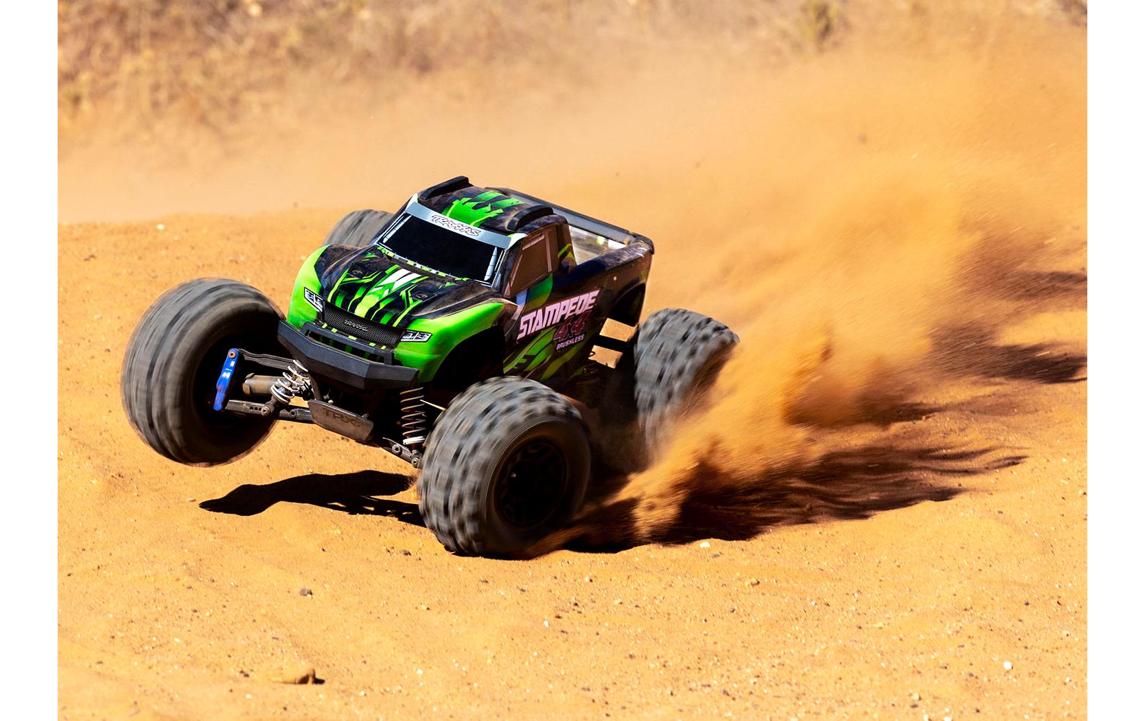 Monster Truck Stampede 4x4 BL-2s Grün, ARTR, 1:10<br>Robuster 4WD Brushless Monstertruck