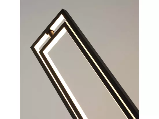 Lampadaire d'interieur noir rectangulaire LED dimmable - Otso