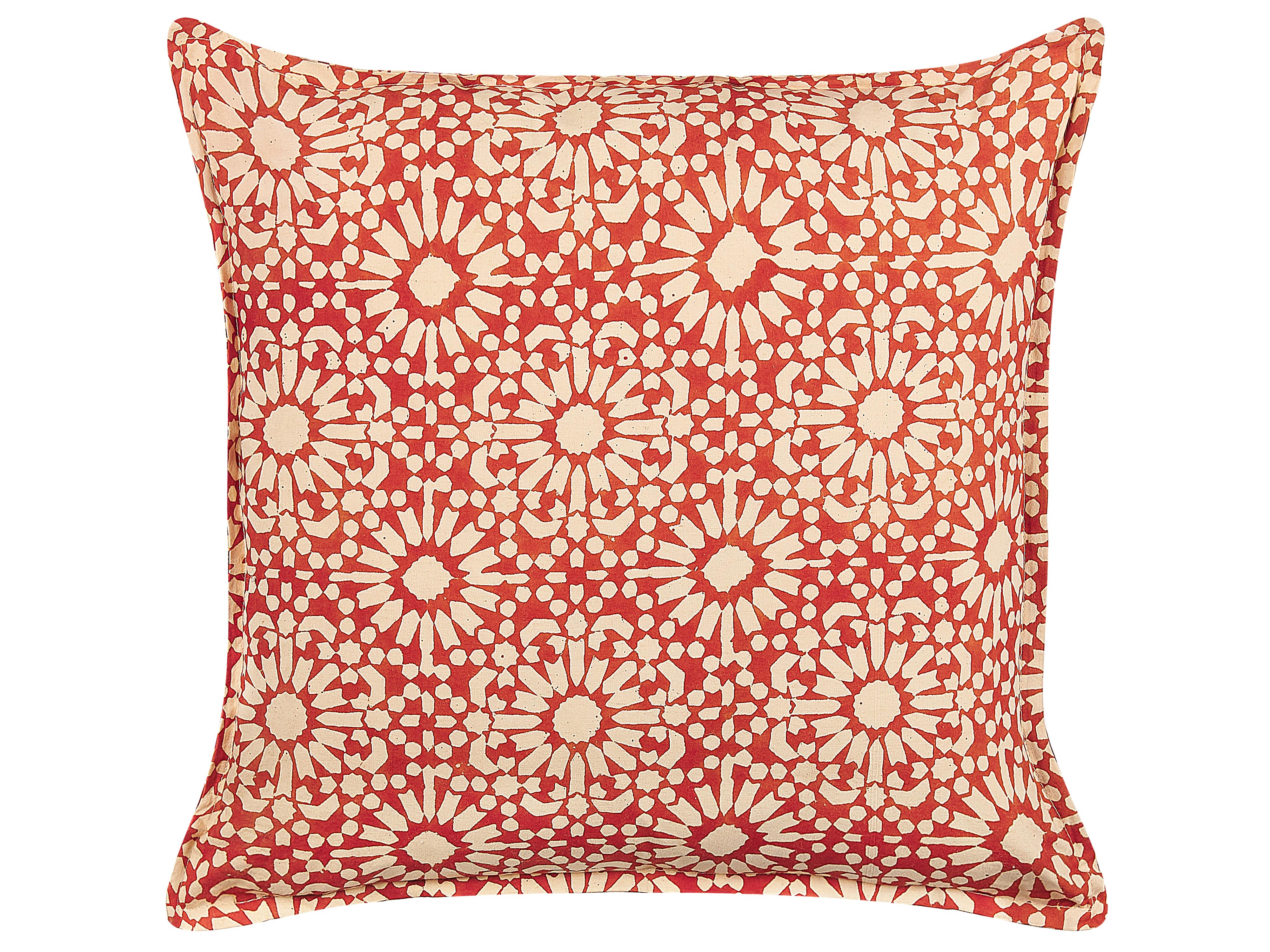 Set van 2 sierkussens CEIBA Katoen 45 x 45 cm Rood geometrisch patroon