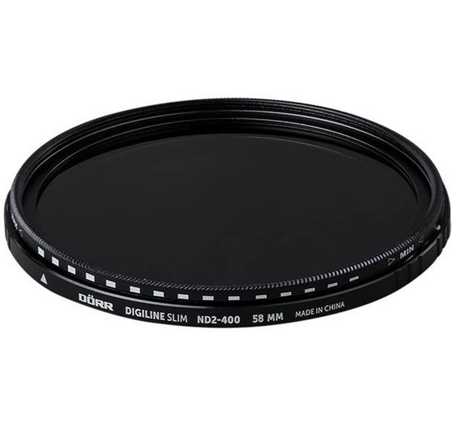 Graufilter Digiline Slim Variabler ND2-400 – 58 mmVariabler Graufilter reduziert die Lichtmenge