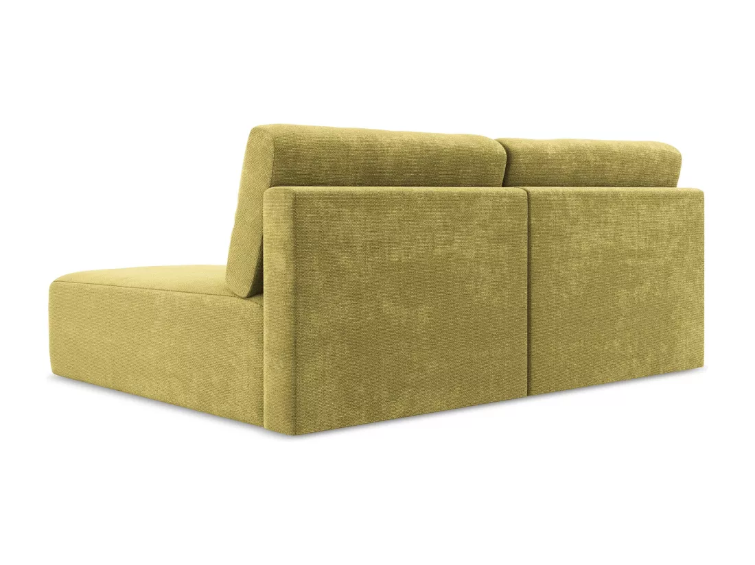 Canapé d’angle 3 places droit sans accoudoir convertible en Chenille - vert citron - KONA