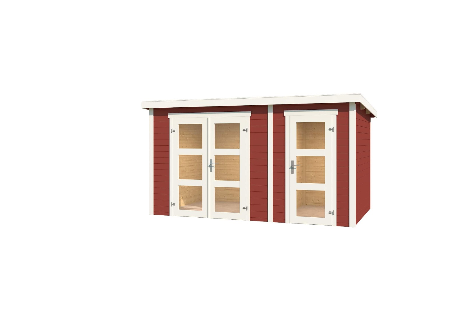 Gartenhaus ZAMBEZI XL - schwedenrot - Fichte massiv - 380x240 cm
