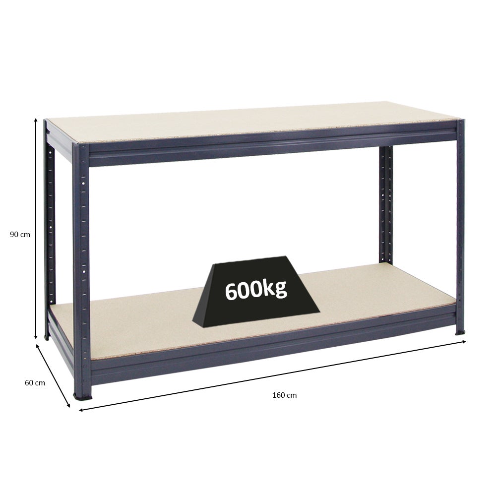 PROREGAL In hoogte verstelbare werkbank Dino HxBxD 90 x 160 x 60 cm Draagvermogen 600 kg Grijs