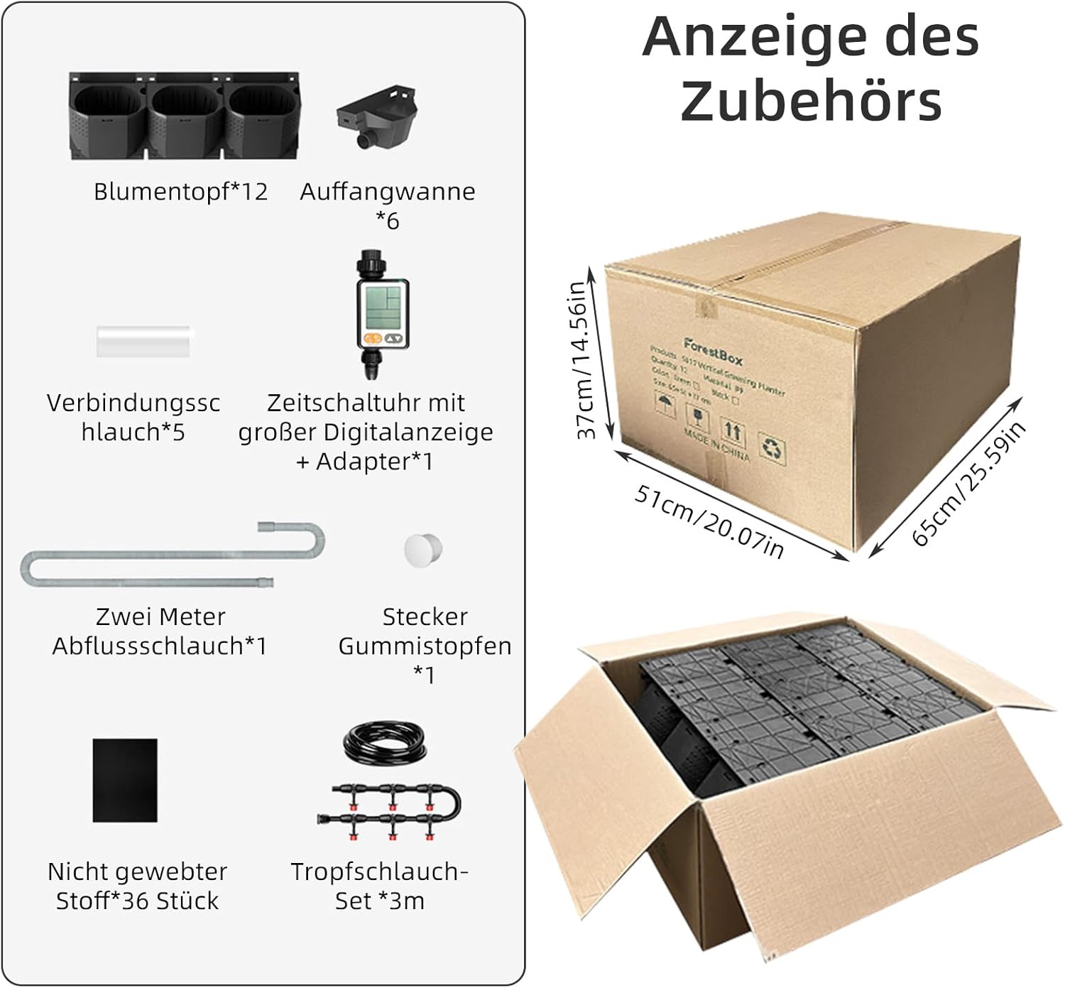 Hängende vertikale Wand Pflanze mit Automatischem Bewässerungssystem,CEIEVER Platzsparende Pflanzenwand 36 Stück Vertikaler Garten Pflanzenwand Blumentopf Set für Hof Garten Balkon