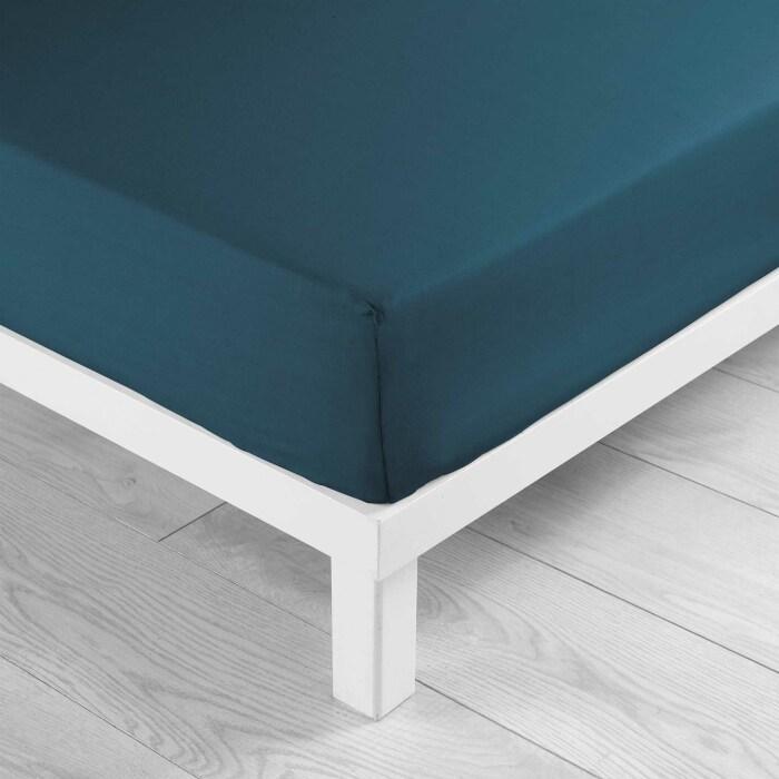 DRAP HOUSSE 140X190CM UNI 57 FILS LINA BLEU