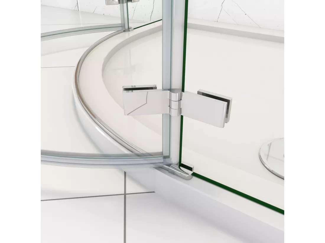 AICA Cabine de douche en quart de cercle chromé 80x80x195cm,Cabine de douche intégrale d'angle,porte de douche pivotante