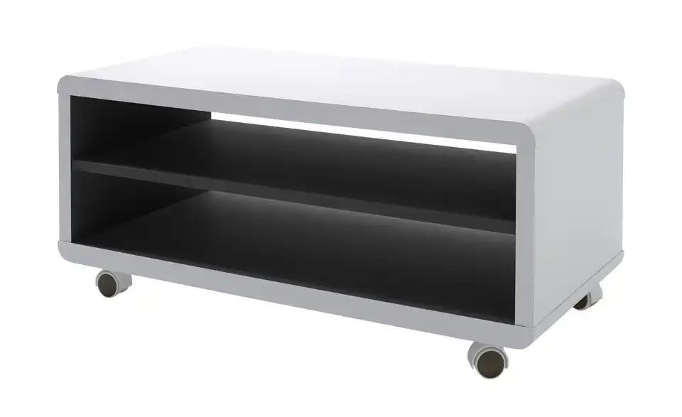 TV-Lowboard Chiasso Weiß, Schwarz 79 cm