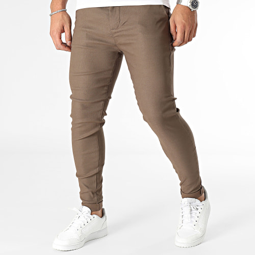 Pantalon Chino Skinny Marron