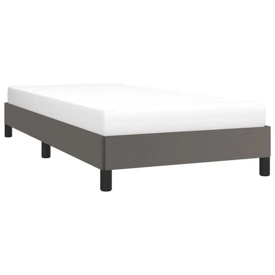 vidaXL - Eenpersoonsbed - Grijs - Kunstleer - 90x200 cm