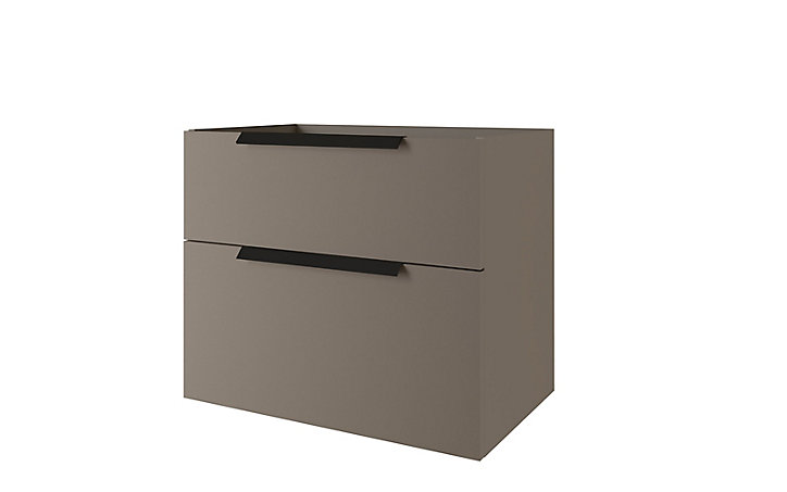 Meuble sous vasque à suspendre Urban gris mat 74 cm + plan vasque en résine blanc