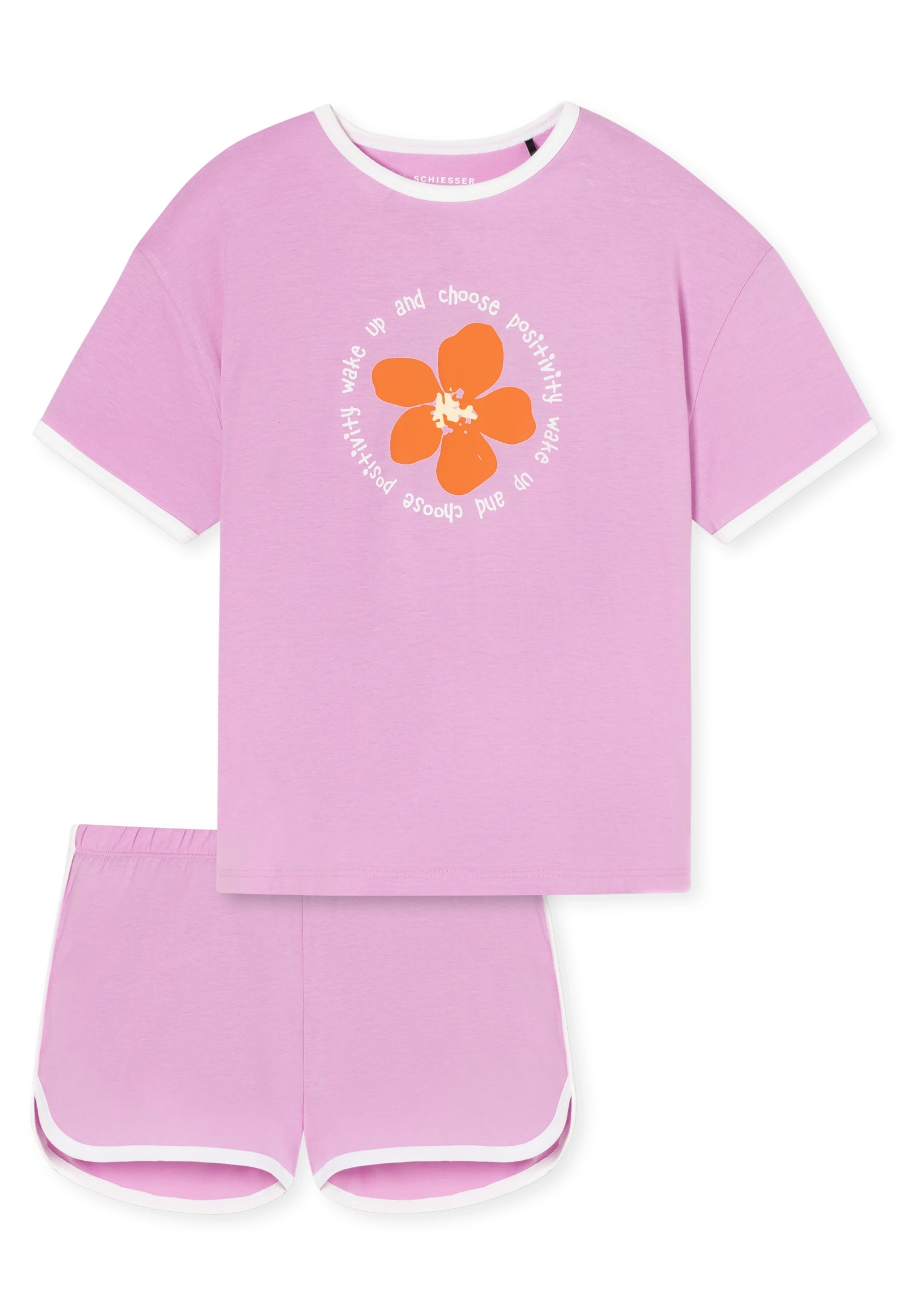 Schlafanzug FLOWER kurz in rosa