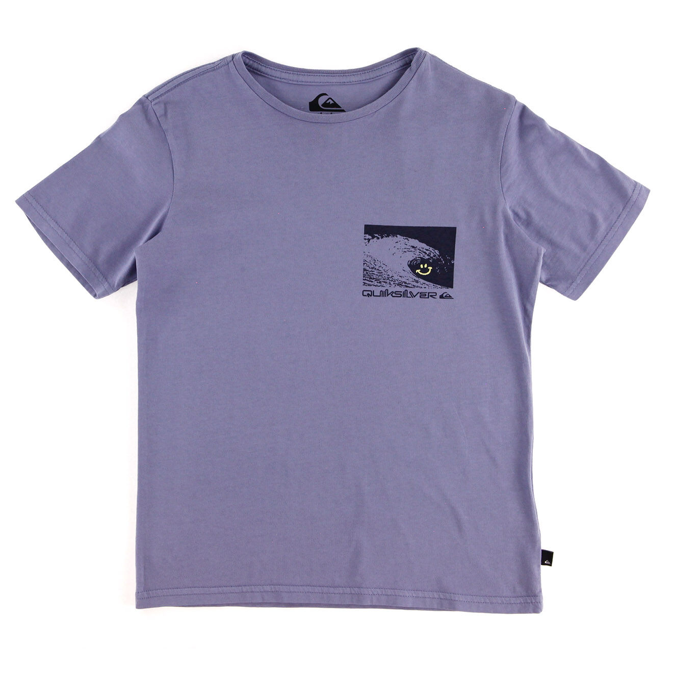 Quiksilver T-Shirt en Coton Bio à manches courtes Smiley Waves violine