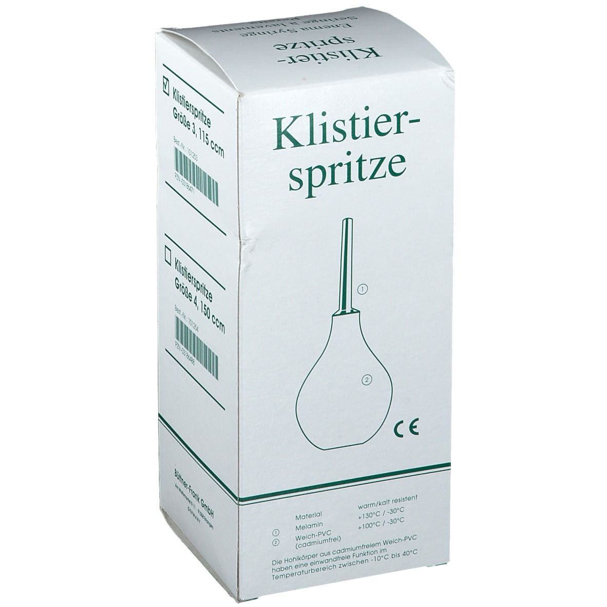 FRANK® Klistierspitzen birnförmig mit Kanüle Gr. 3 - 115 ml