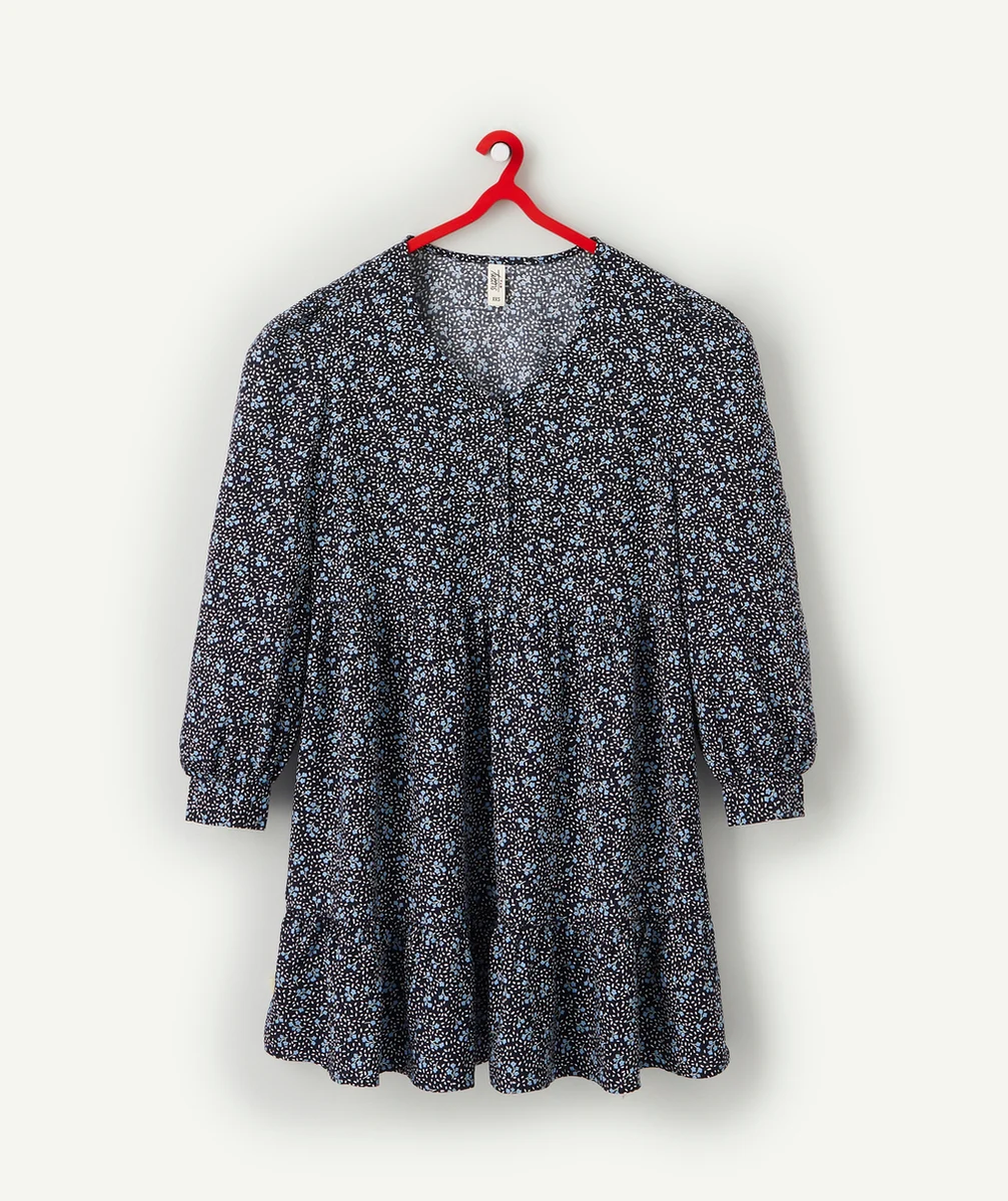 LA ROBE BLEUE FLEURIE EN VISCOSE RESPONSABLE