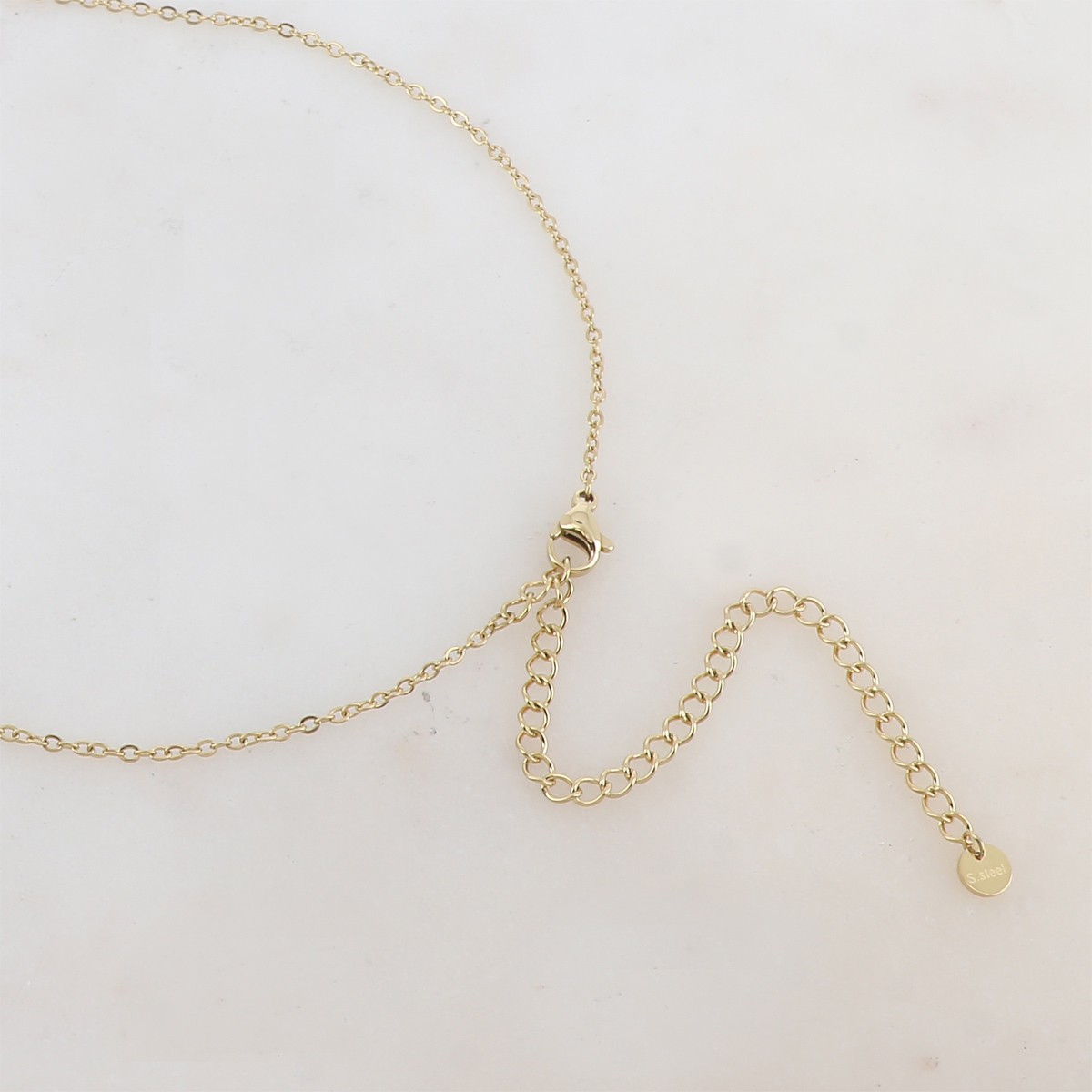 Collier - Acier inoxydable doré & perles de rocaille