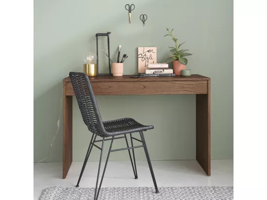 Console en mindi massif finition noyer 120 cm