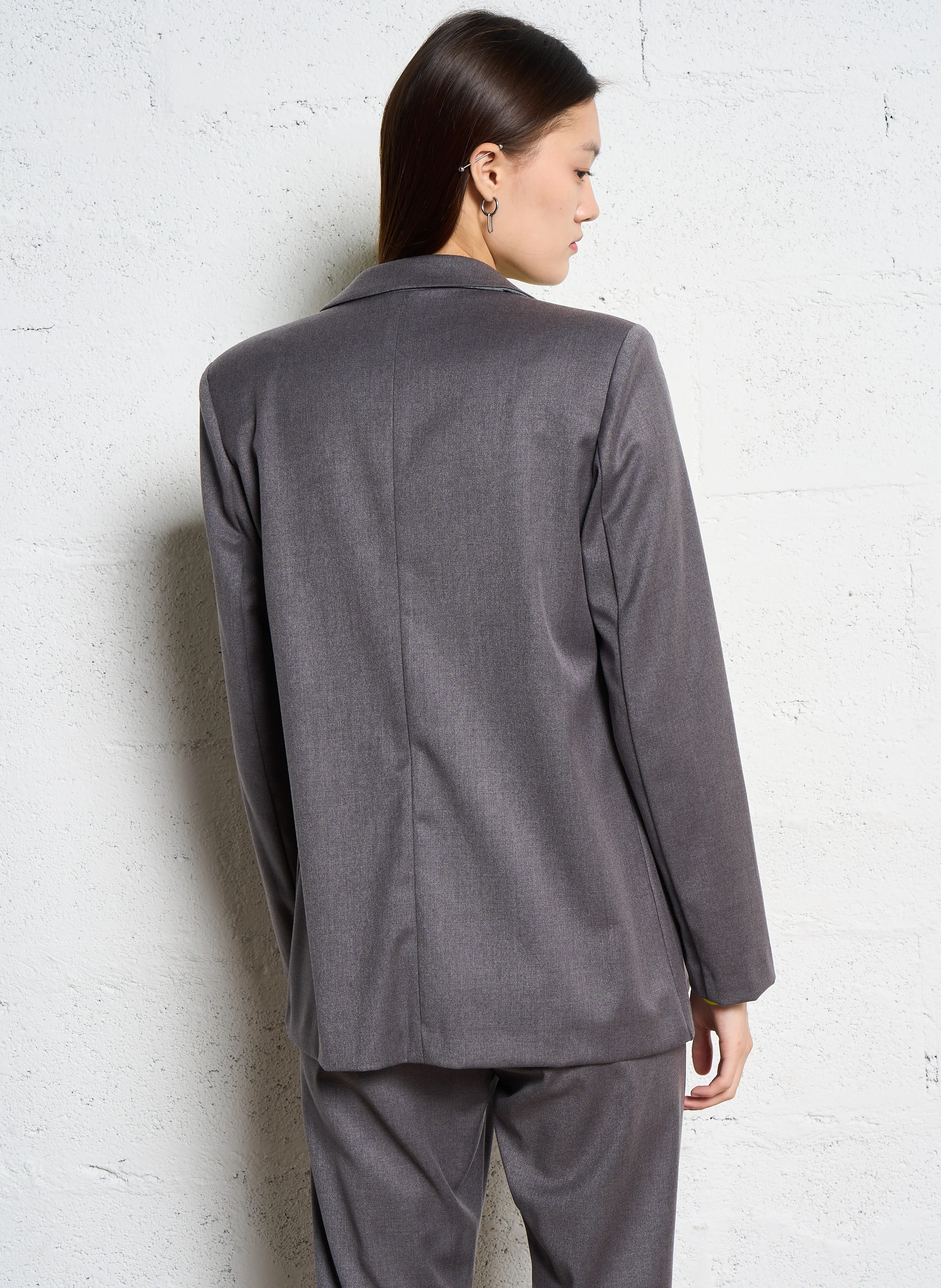 Veste col tailleur | Gris